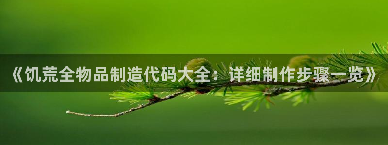 彩神vip购彩：《饥荒全物品制造代码大全：详细制作步骤一览》