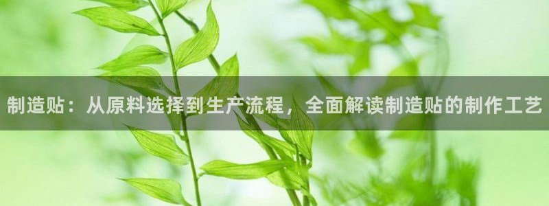 彩神平台是真的吗：制造贴：从原料选择到生产流程，全面解读制造贴的制作工艺