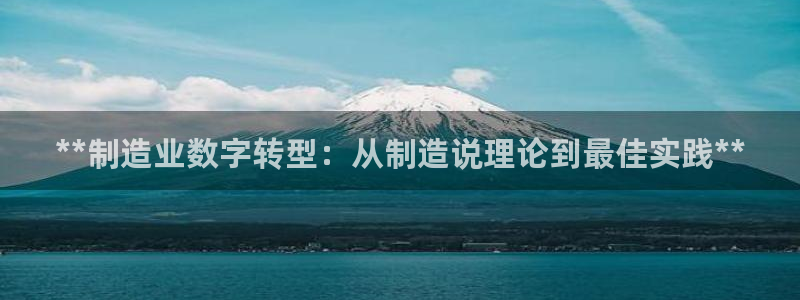 彩神V8平台：**制造业数字转型：从制造说理论到最佳实践**