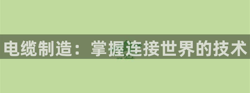 彩神8彩平台：电缆制造：掌握连接世界的技术