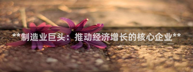 彩神是正规平台吗安全吗：**制造业巨头：推动经济增长的核心企业**