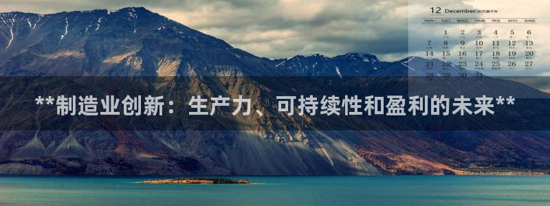 彩神v8手机客户端下载：**制造业创新：生产力、可持续性和盈利的未来**