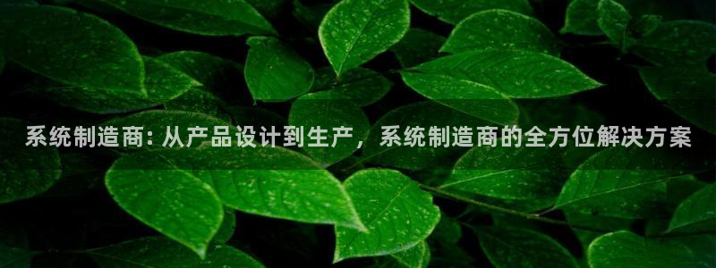 彩神v平台：系统制造商: 从产品设计到生产，系统制造商的全方位解决方案