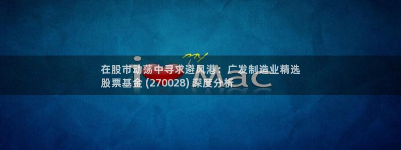 彩神ix可靠吗：在股市动荡中寻求避风港：广发制造业精选
股票