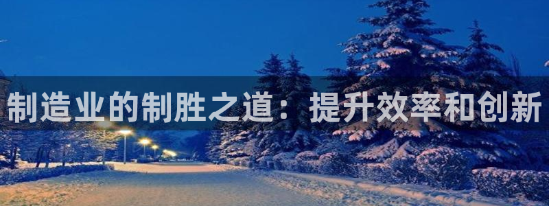 新版彩神v8登录不上去：制造业的制胜之道：提升效率和创新